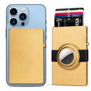 TOYFID All-Aluminum Pop Up Slide Rfid Slim Card Holder Wallet With Airtag Holder